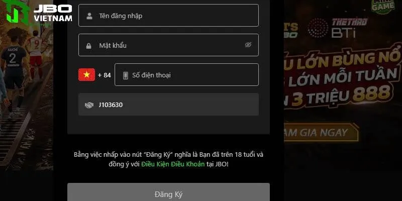 Đăng ký JBO miễn phí với quy trình đơn giản