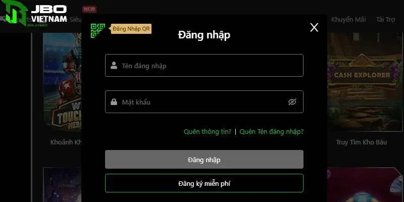 Quy trình đăng nhập tài khoản JBO rất đơn giản