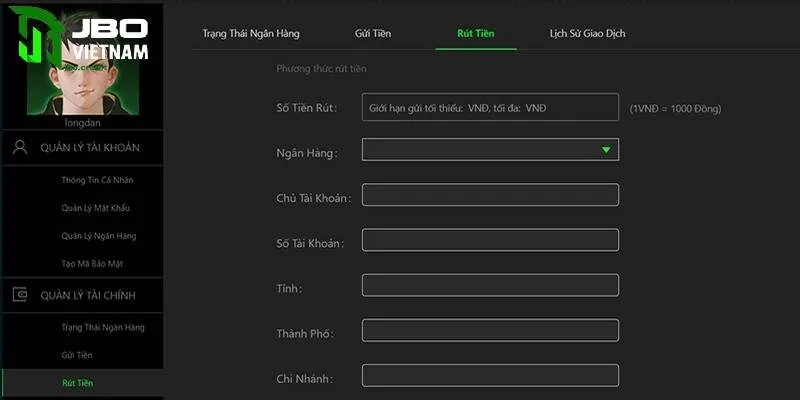Quy trình rút tiền JBO được tối ưu hóa về thủ tục