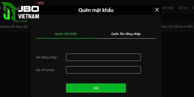 Bật mí cách lấy lại mật khẩu JBO
